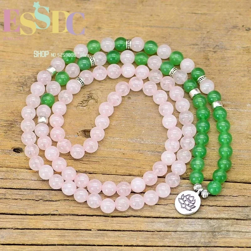 Naturalna Różowa 108 Mala 6mm  – Yoga Fitness Tracker recenzja i cena